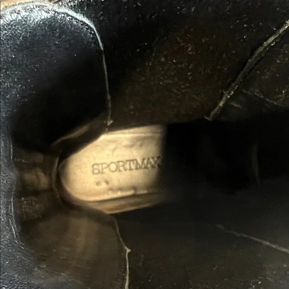 Sportmax Tan Leather Chelsea Lug Boots with Black Elastic - Picture 5 of 10